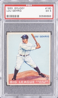 1933 Goudey #160 Lou Gehrig – PSA EX 5